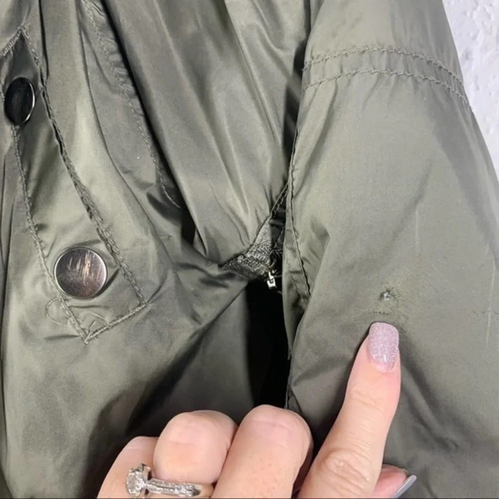 GUESS Green Hooded Zip-Up Parka‎ Winter Coat - Youth